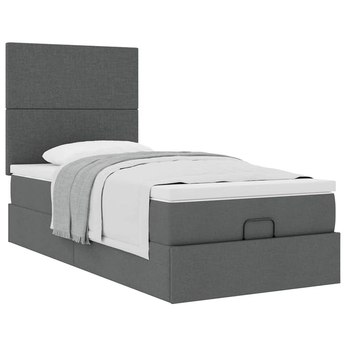 Pat otoman cu saltea țesătură gri închis 90x200 cm - WALTI WALTI