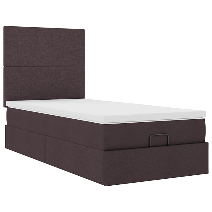 Pat otoman cu saltea țesătură maro închis 100x200 cm - WALTI WALTI