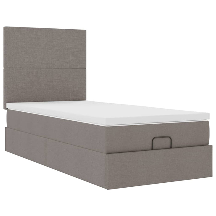 Pat otoman cu saltea Taupe 100x200 cm Stofa WALTI
