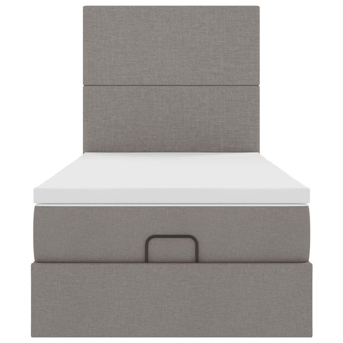 Pat otoman cu saltea Taupe 100x200 cm Stofa WALTI