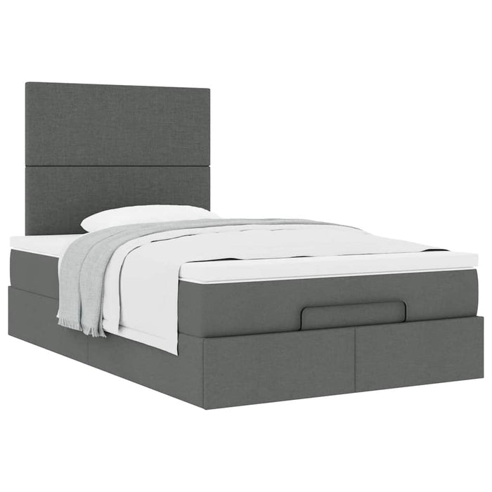 Cadru pat otoman cu saltea țesătură gri închis 120x190 cm - WALTI WALTI
