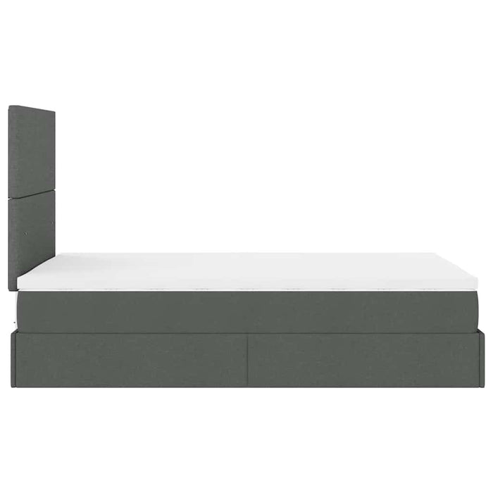 Cadru pat otoman cu saltea țesătură gri închis 120x190 cm - WALTI WALTI