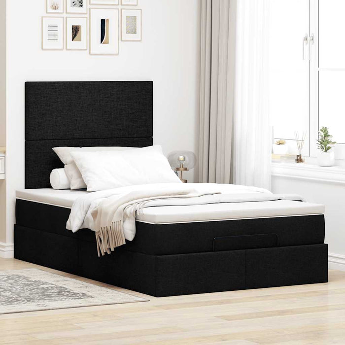 Cadru de pat otoman cu saltea Negru 120x190 cm Tesatura - WALTI WALTI