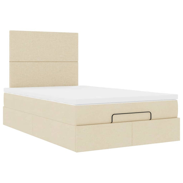 Cadru de pat otoman cu saltea crem 120x190cm stofa - WALTI WALTI