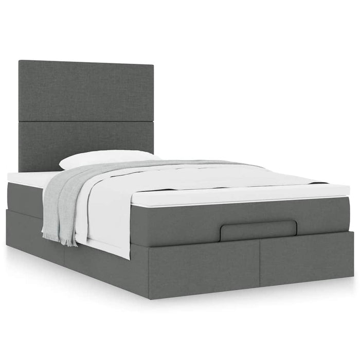 Cadru pat otoman cu saltea țesătură gri închis 120x200 cm - WALTI WALTI