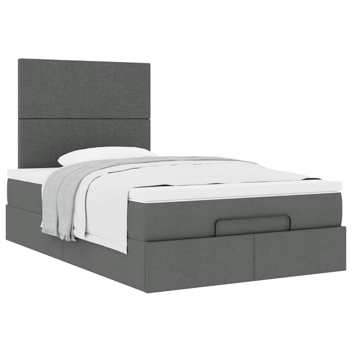 Cadru pat otoman cu saltea țesătură gri închis 120x200 cm - WALTI WALTI