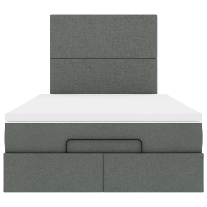 Cadru pat otoman cu saltea țesătură gri închis 120x200 cm - WALTI WALTI