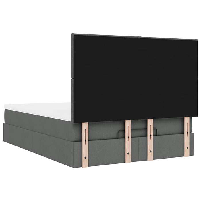 Cadru pat otoman cu saltea țesătură gri închis 140x190cm - WALTI WALTI
