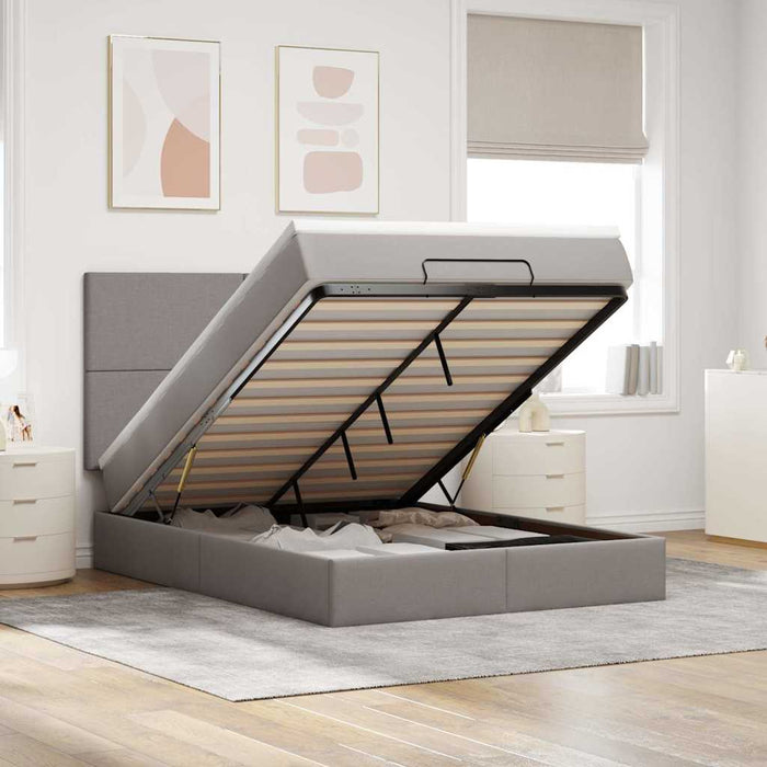 Cadru de pat otoman cu saltea Taupe 140x190cm Material - WALTI WALTI