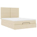 Cadru de pat otoman cu saltea crem 140x190cm stofa - WALTI WALTI