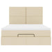 Cadru de pat otoman cu saltea crem 140x190cm stofa - WALTI WALTI
