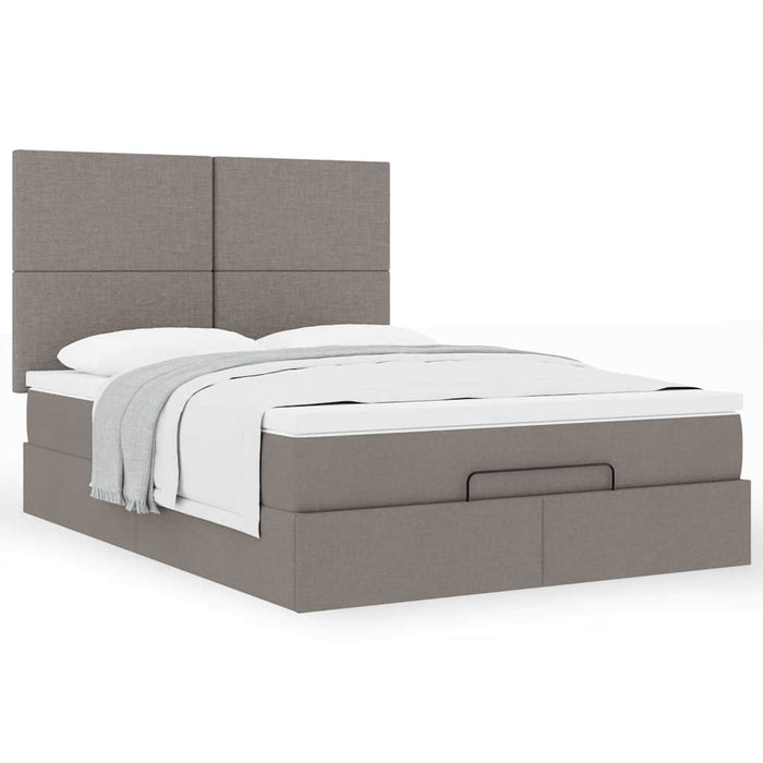 Cadru de pat otoman cu saltea Taupe 140x200cm Material WALTI