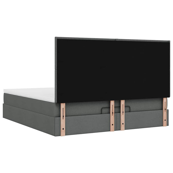 Cadru pat otoman cu saltea țesătură gri închis 160x200 cm - WALTI WALTI