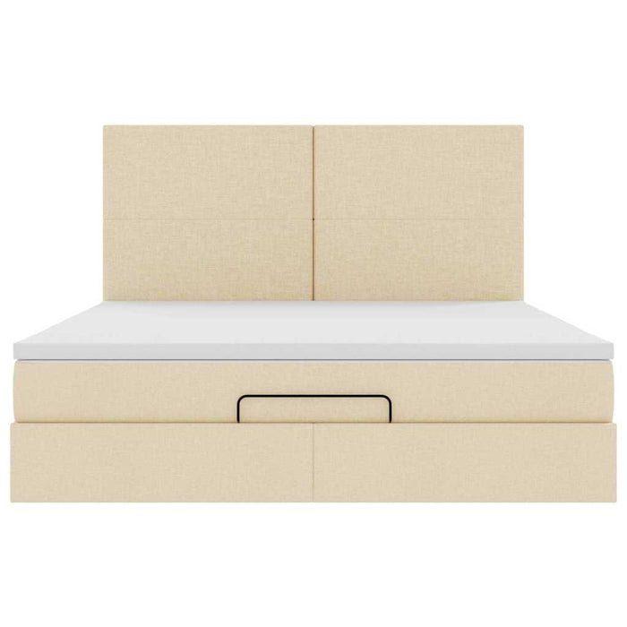 Cadru de pat otoman cu saltea crem 160x200cm stofa - WALTI WALTI