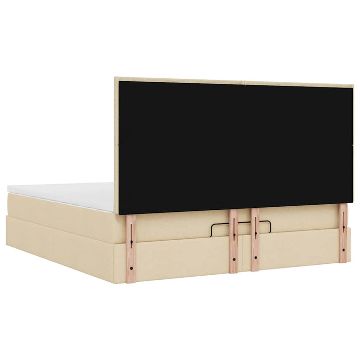 Cadru de pat otoman cu saltea crem 160x200cm stofa - WALTI WALTI