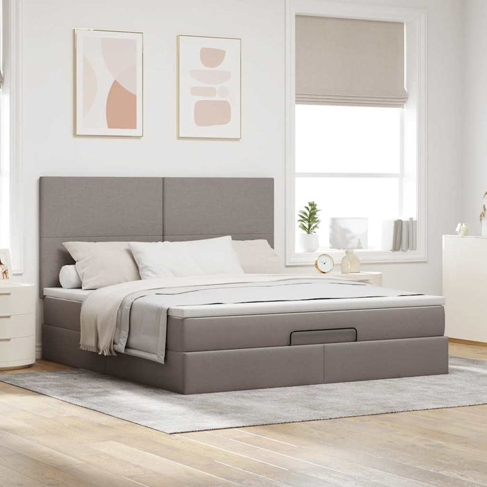 Cadru de pat otoman cu saltea Taupe 180x200cm Material - WALTI WALTI