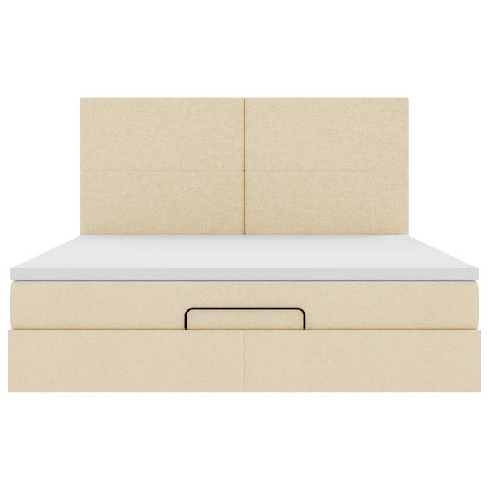 Cadru de pat otoman cu saltea crem 180x200cm stofa - WALTI WALTI