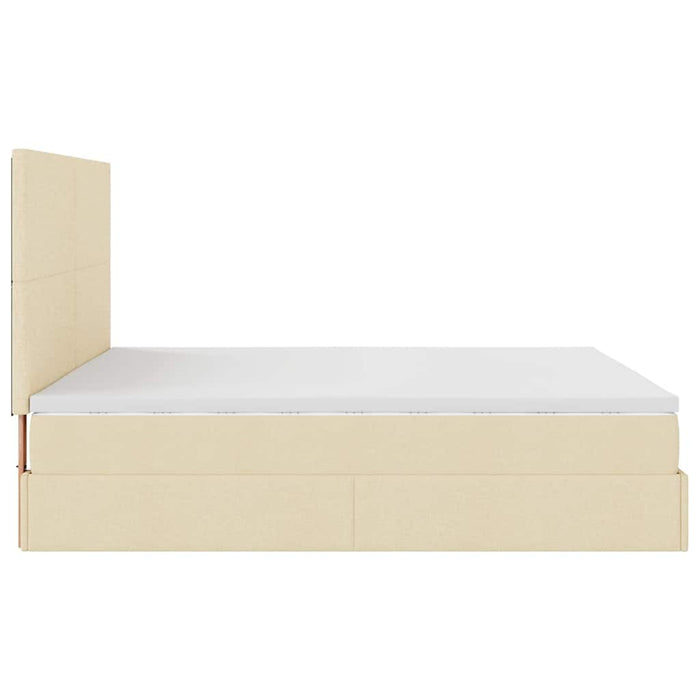 Cadru de pat otoman cu saltea crem 180x200cm stofa - WALTI WALTI