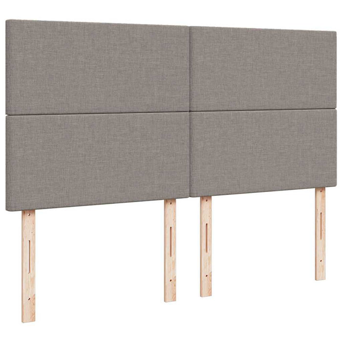 Cadru de pat otoman cu saltele Taupe 200x200cm țesătură WALTI