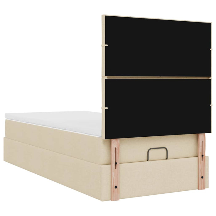 Cadru de pat otoman cu saltea crem 80x200cm stofa - WALTI WALTI