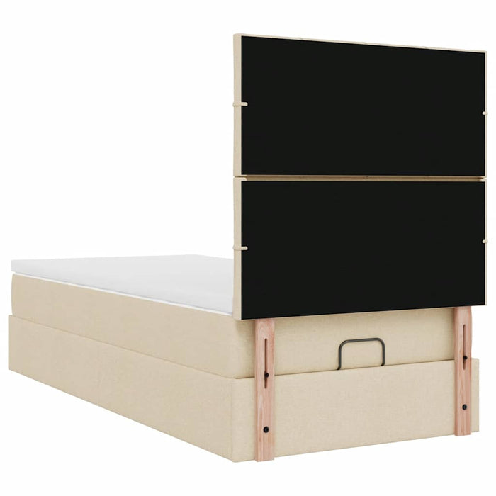 Cadru de pat otoman cu saltea crem 90x190cm stofa - WALTI WALTI