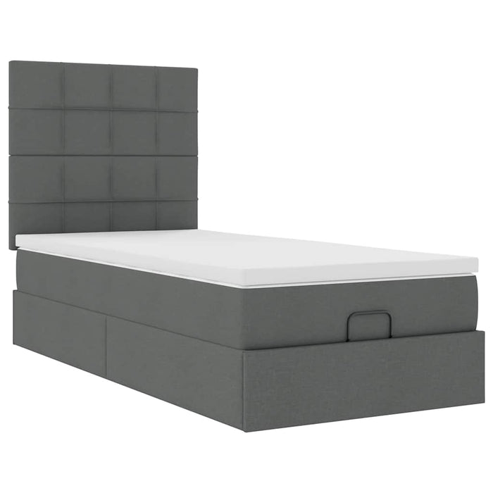Pat otoman cu saltea țesătură gri închis 90x200 cm - WALTI WALTI
