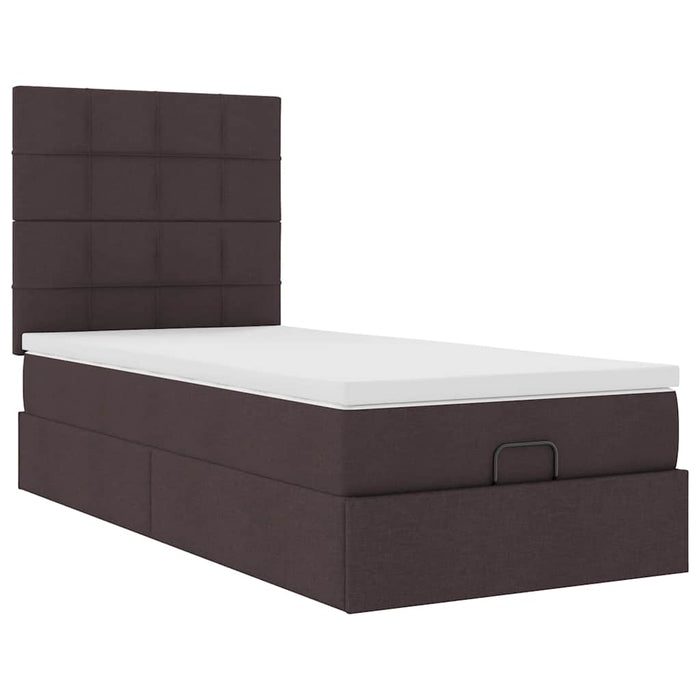 Pat otoman cu saltea țesătură maro închis 90x200 cm - WALTI WALTI