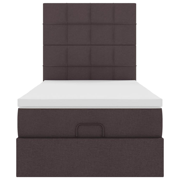Pat otoman cu saltea țesătură maro închis 90x200 cm - WALTI WALTI