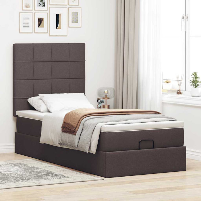 Pat otoman cu saltea țesătură maro închis 100x200 cm - WALTI WALTI
