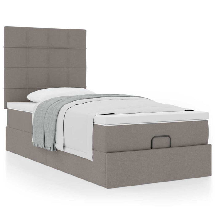 Pat otoman cu saltea Taupe 100x200 cm Stofa WALTI
