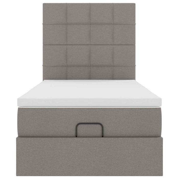 Pat otoman cu saltea Taupe 100x200 cm Stofa WALTI