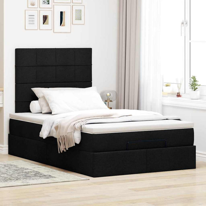 Cadru de pat otoman cu saltea Negru 120x190 cm Tesatura - WALTI WALTI