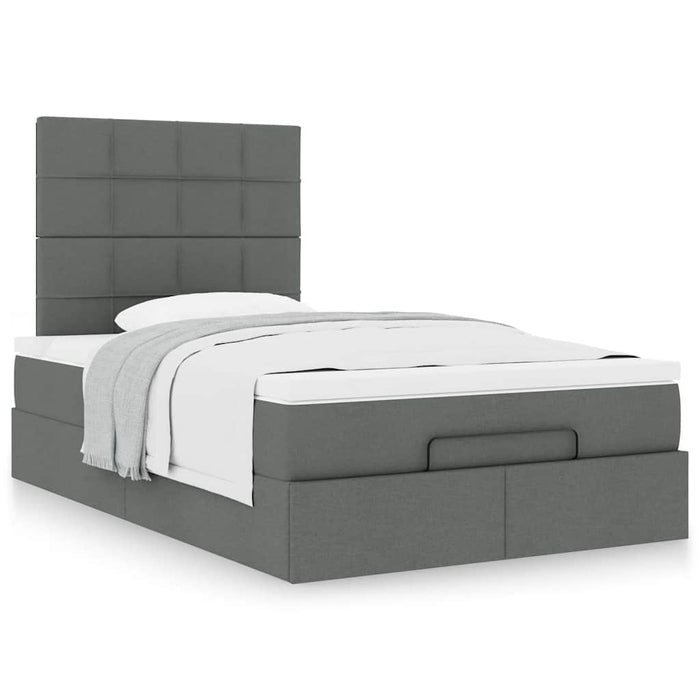 Cadru pat otoman cu saltea țesătură gri închis 120x200 cm - WALTI WALTI