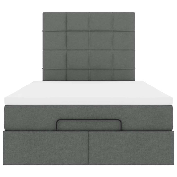 Cadru pat otoman cu saltea țesătură gri închis 120x200 cm - WALTI WALTI