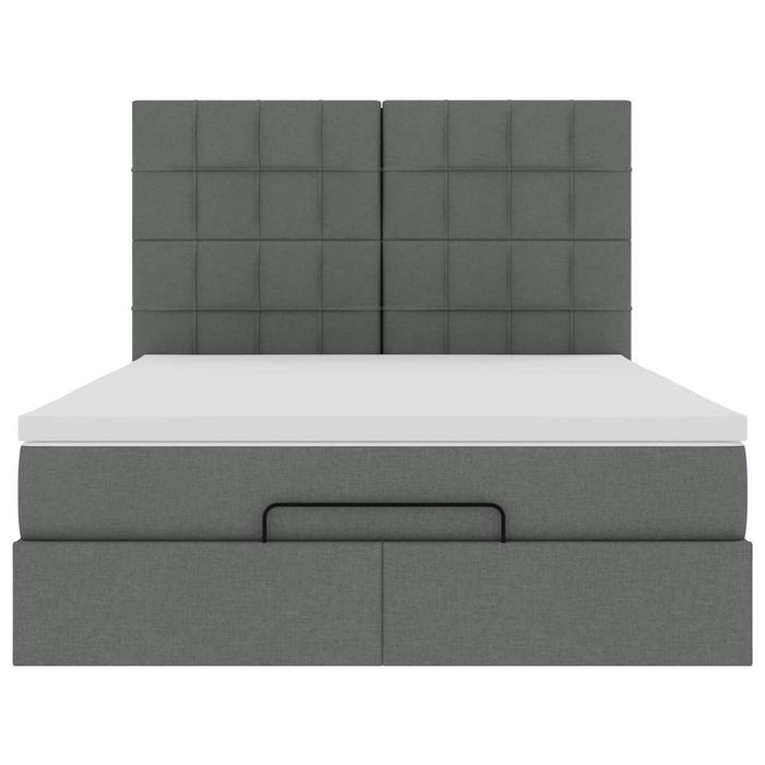 Cadru pat otoman cu saltea țesătură gri închis 140x190cm - WALTI WALTI