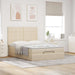 Cadru de pat otoman cu saltea crem 140x190cm stofa - WALTI WALTI