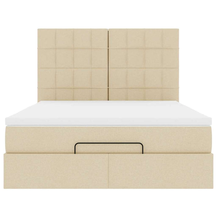 Cadru de pat otoman cu saltea crem 140x190cm stofa - WALTI WALTI
