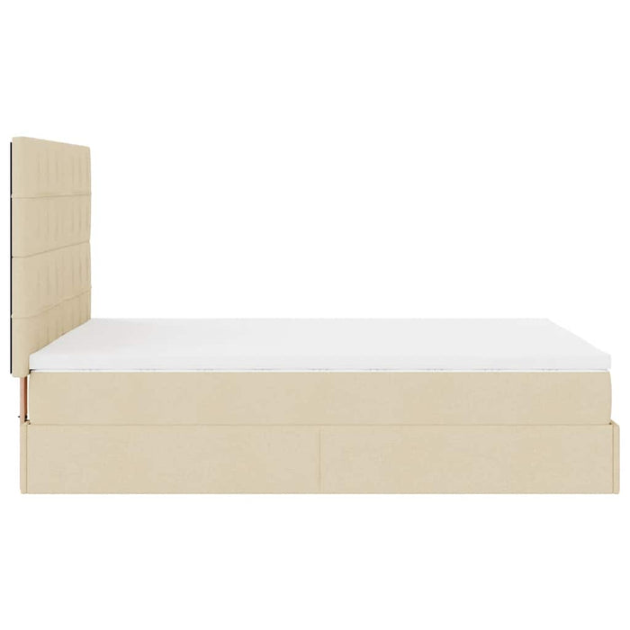 Cadru de pat otoman cu saltea crem 140x190cm stofa - WALTI WALTI