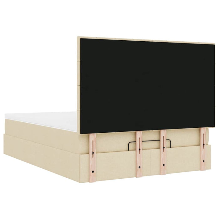 Cadru de pat otoman cu saltea crem 140x190cm stofa - WALTI WALTI