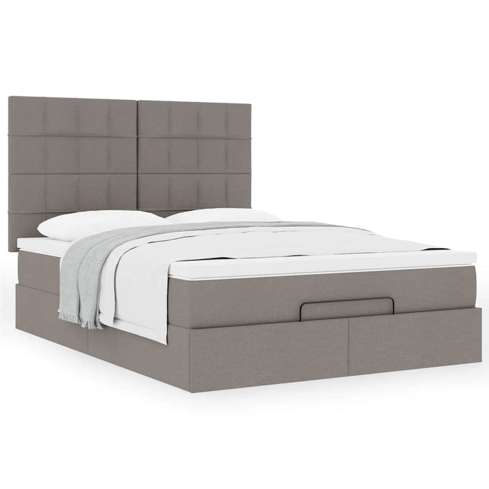 Cadru de pat otoman cu saltea Taupe 140x200cm Material WALTI