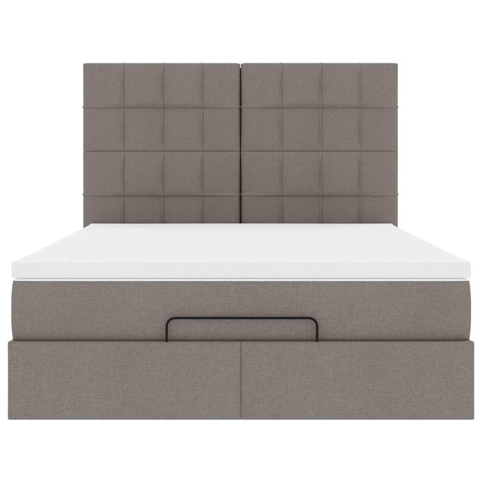 Cadru de pat otoman cu saltea Taupe 140x200cm Material WALTI