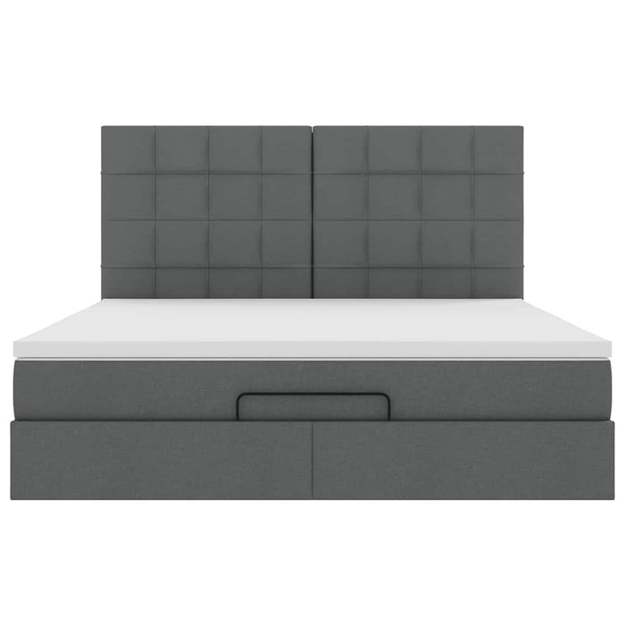 Cadru pat otoman cu saltea țesătură gri închis 160x200 cm - WALTI WALTI