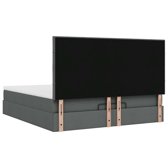 Cadru pat otoman cu saltea țesătură gri închis 160x200 cm - WALTI WALTI
