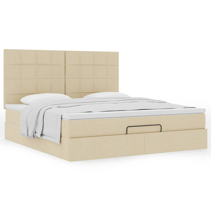 Cadru de pat otoman cu saltea crem 160x200cm stofa - WALTI WALTI