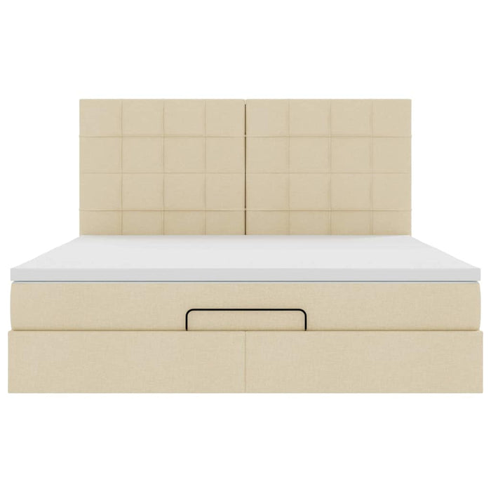 Cadru de pat otoman cu saltea crem 160x200cm stofa - WALTI WALTI