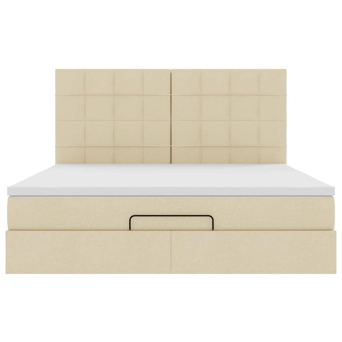 Cadru de pat otoman cu saltea crem 180x200cm stofa - WALTI WALTI