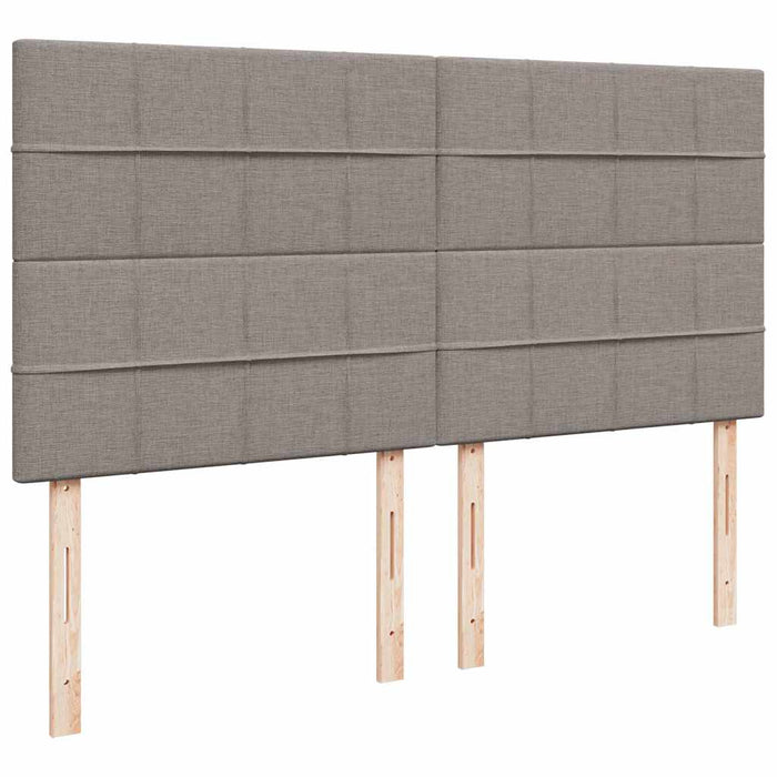Cadru de pat otoman cu saltele Taupe 200x200cm țesătură WALTI