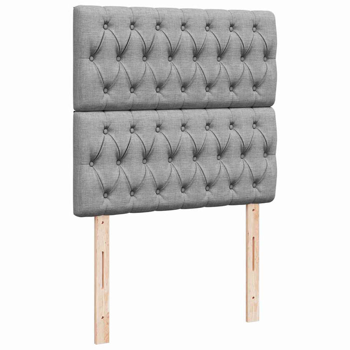 Cadru de pat otoman cu saltea țesătură gri deschis 90x190cm - WALTI WALTI