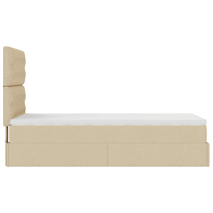 Cadru de pat otoman cu saltea crem 90x190cm stofa - WALTI WALTI
