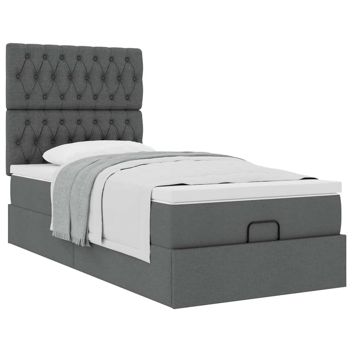 Pat otoman cu saltea țesătură gri închis 90x200 cm - WALTI WALTI